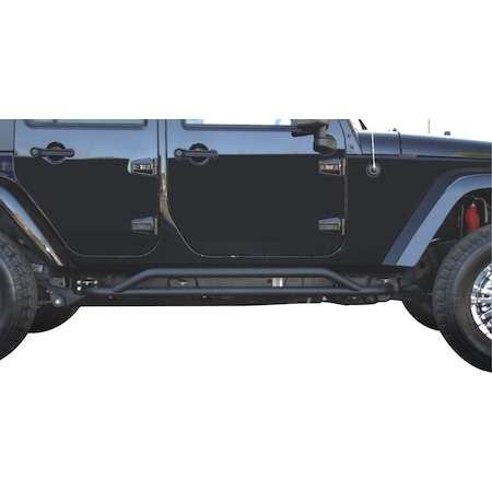 Trailfx ROCK GUARDS TUBULAR Oval Tube Powder Coated Black Steel Factory Rock Rails and Running Boards Mu J005